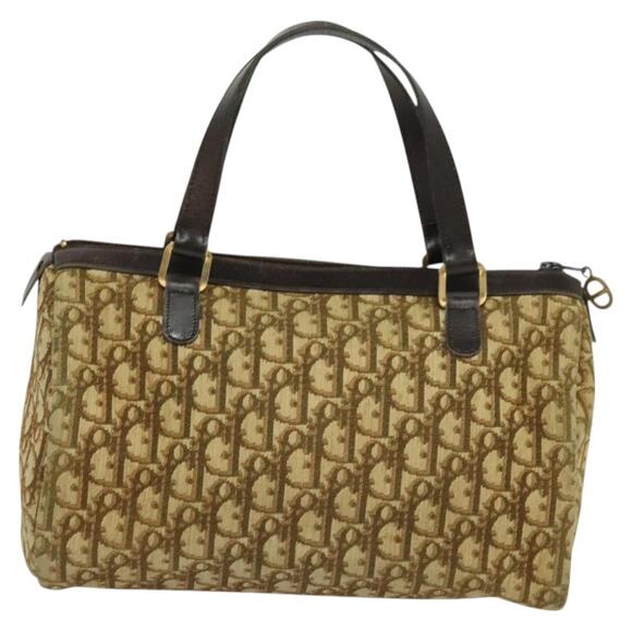 DIOR Trotter Canvas Boston Bag Brown Gold - Picture 3 of 12
